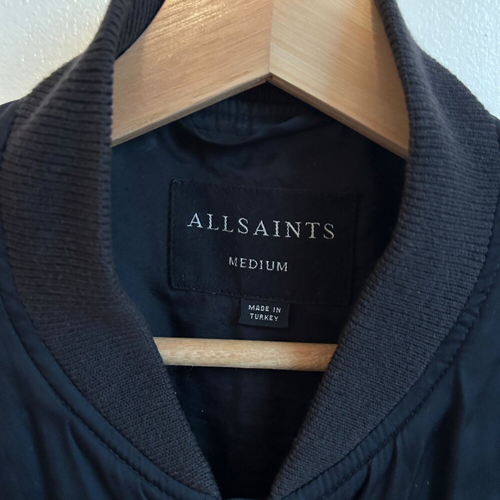 Allsaints Navy Bomber Jacket (size medium)